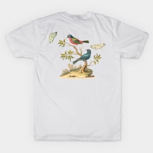 Birds & Butterflies Nature Illustration T-Shirt